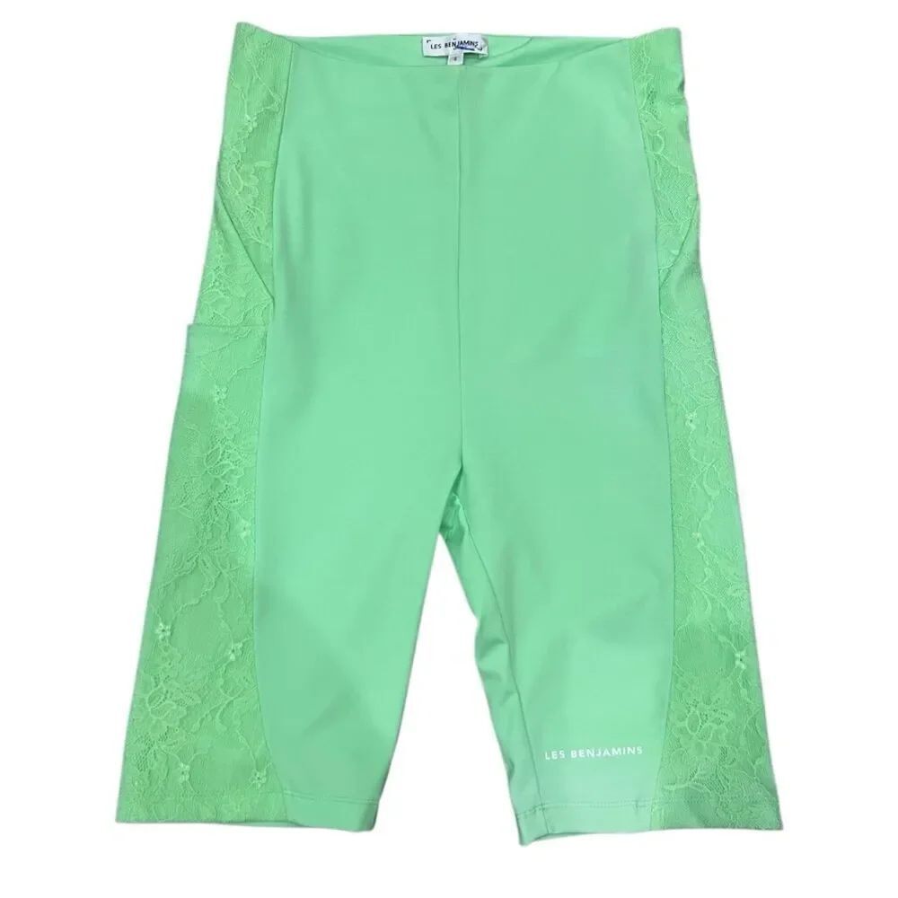 Les Benjamins Lace Biker Shorts Mint Green Size Small